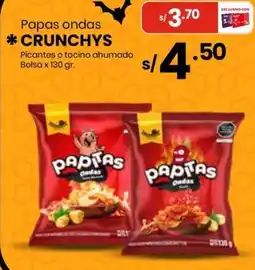 Vega Crunchys papas ondas picantes o tocino ahumado bolsa oferta