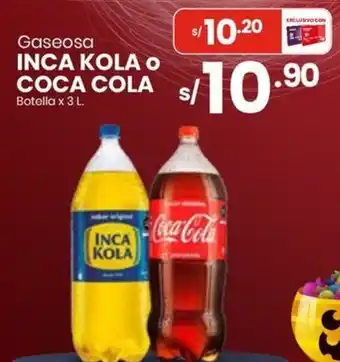 Inca kola o coca cola gaseosa botella