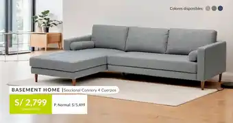 Falabella Basement Home seccional connery 4 cuerpos oferta