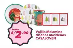 Hiperbodega Precio Uno CASA JOVEN Vajilla Melamine diseños navideños oferta