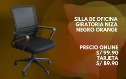 Promart Silla de oficina giratoria niza negro orange oferta
