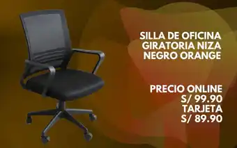 Silla de oficina giratoria niza negro orange