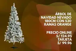 Promart Árbol de navidad nevado 180cm con 530 ramas orange oferta