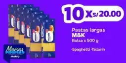 Makro M&K pastas largas oferta