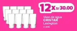 Makro Cristar vaso de agua oferta