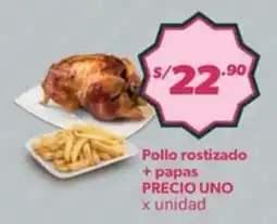 Hiperbodega Precio Uno Precio Uno pollo rostizado + papas oferta