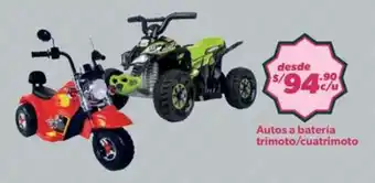 Hiperbodega Precio Uno Autos a batería trimoto/cuatrimoto oferta