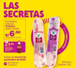 Tambo El Cedro en rollados clasicos + Coca-Cola / Inca Kola oferta