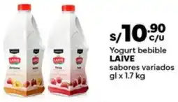 Plaza Vea Laive yogurt bebible sabores variados gl oferta