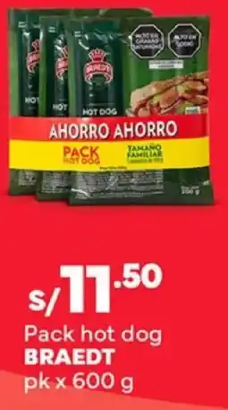 Plaza Vea Braedt pack hot dog pk oferta