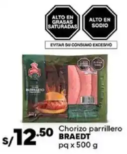 Plaza Vea Braedt chorizo parrillero pq oferta