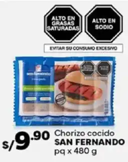 Plaza Vea San fernando chorizo cocido pq oferta