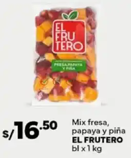 Plaza Vea El frutero mix fresa, papaya y piña bl oferta