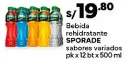 Plaza Vea Sporade bebida rehidratante sabores variados oferta