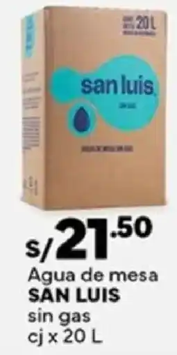 Plaza Vea San luis agua de mesa sin gas cj oferta