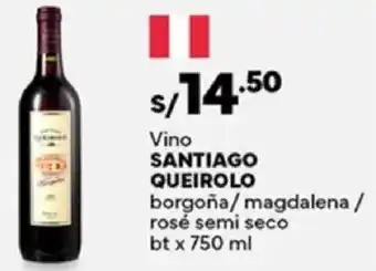 Plaza Vea Santiago queirolo vino borgoña/magdalena / rosé semi seco oferta