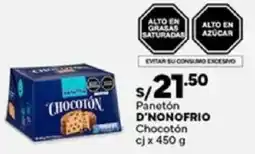 Plaza Vea D'nonofrio panetón chocotón cj oferta