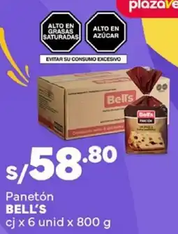 Plaza Vea Bell's panetón cj oferta