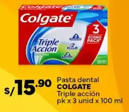 Plaza Vea Colgate pasta dental triple acción oferta