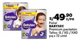 Plaza Vea Babysec pañal premium packetón oferta