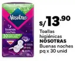 Plaza Vea Nosotras toallas higiénicas buenas noches oferta