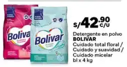 Plaza Vea Bolivar detergente en polvo cuidado total floral/ cuidado y suavidad/ cuidado micelar oferta