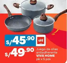 Plaza Vea Viva home juego de ollas antiadherente oferta
