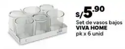 Plaza Vea Viva home set de vasos bajos oferta