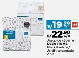 Plaza Vea Deco home juego de sábanas black & white / jardín encantado oferta