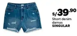 Plaza Vea Singular short denim damas oferta
