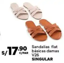 Plaza Vea Singular sandalias flat básicas damas v26 oferta