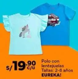 Plaza Vea Eureka! polo con lentejuelas oferta