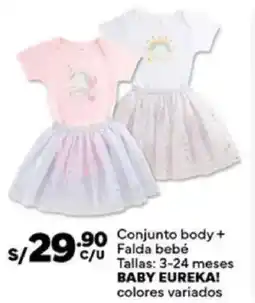 Plaza Vea Baby eureka! conjunto body + falda bebé oferta