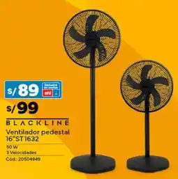 Plaza Vea Blackline ventilador pedestal 16" ST1632 oferta