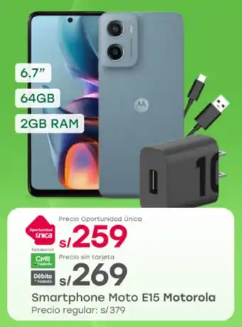 Moto E15 smartphone 6.7"