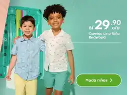 Tottus Camisa lino niño redwood oferta