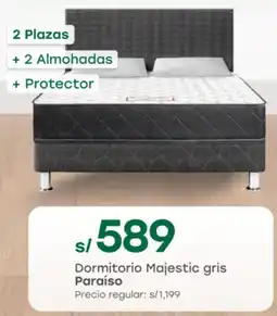 Tottus Paraíso dormitorio majestic gris oferta