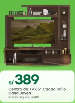 Tottus Casa joven centro de tv 65" cacao brillo oferta