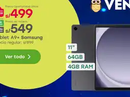 Tottus Samsung tablet A9+ 11" oferta