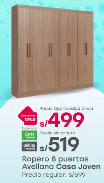 Casa joven ropero 8 puertas avellana