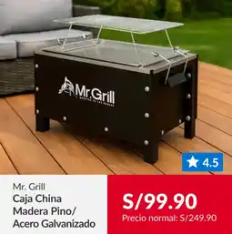 Sodimac Mr. grill caja china madera pino/ acero galvanizado oferta