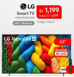 Hiraoka Lg smart tv 43" oferta