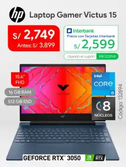 Hiraoka Hp laptop gamer victus 15 oferta