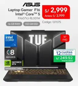 Hiraoka Asus laptop gamer F16 oferta