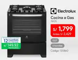 Hiraoka Electrolux cocina a gas 76GS oferta