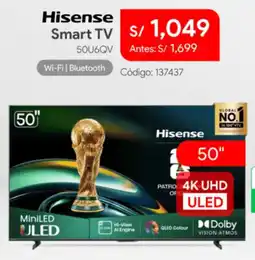 Hiraoka Hisense smart tv 50" oferta
