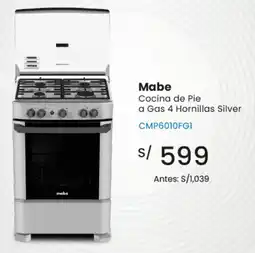 Tiendas EFE Mabe cocina de pie a gas 4 hornillas silver oferta