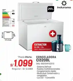 Carsa Indurama congelador + extractor ei-cr oferta