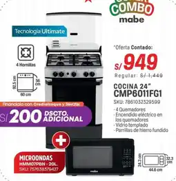 Carsa Mabe cocina 24" + microondas oferta