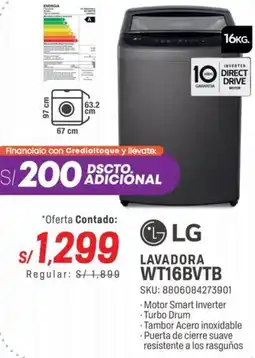 Carsa Lg lavadora WT16BVTB oferta
